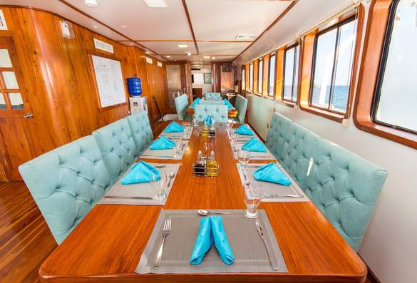 Galapagos Boat XAVIER III Interior Dining Area 3 © Diego Garcia.jpg